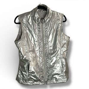 Silver ‘Tail White Label’ Metallic Sleeveless Vest Sz Medium